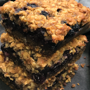 stack of three blueberry bars